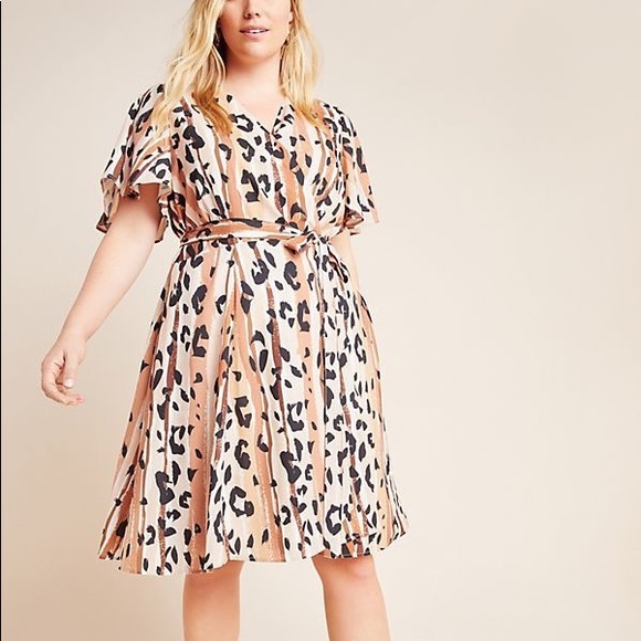 Anthropologie Dresses & Skirts - Leopard Wrap Dress ANTHRO